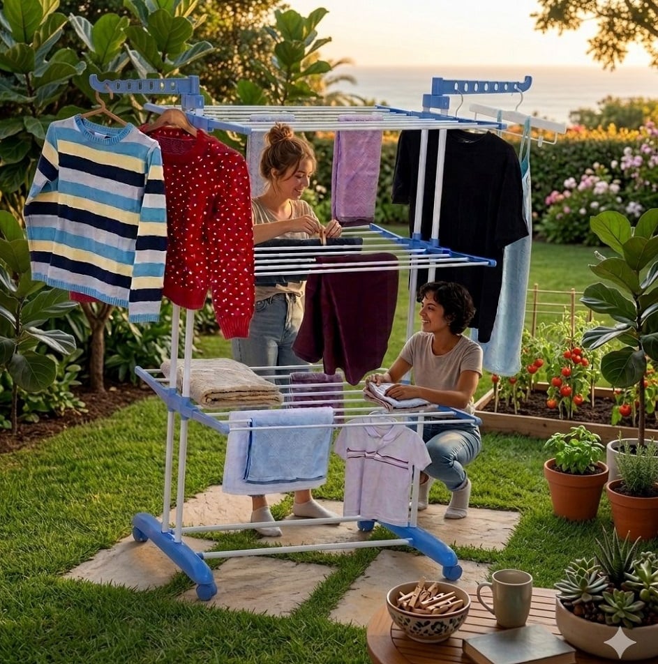 TENDEDERO MULTIFUNCIONAL TENDAL PLEGABLE DE ROPA 3 NIVELES - 7