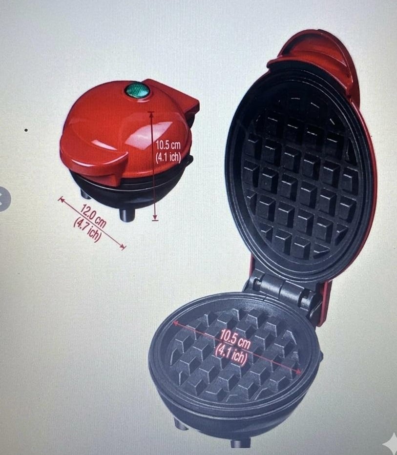 MINI WAFLERA ANTIADHERENTE ROJO - 2