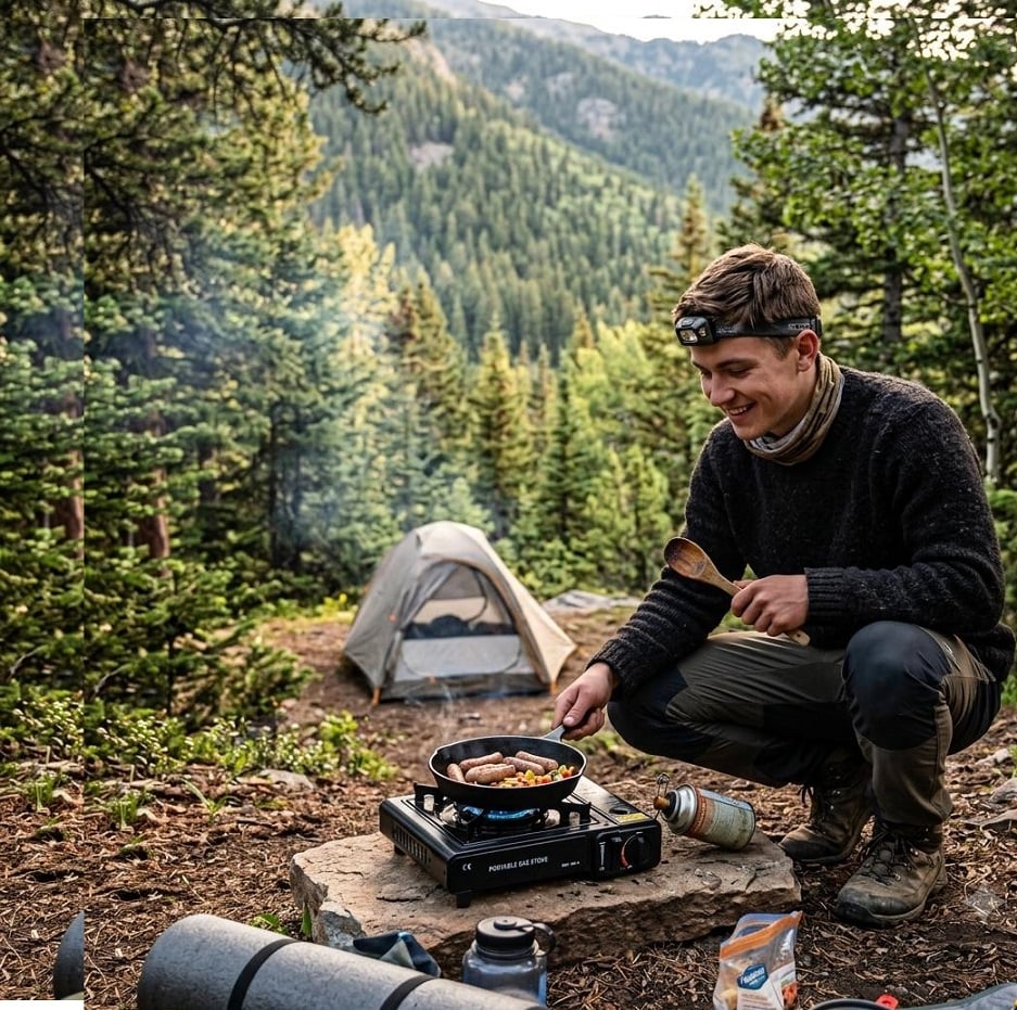 COCINA PORTÁTIL A GAS DE 1 HORNILLA PARA CAMPING CON MALETA - 5