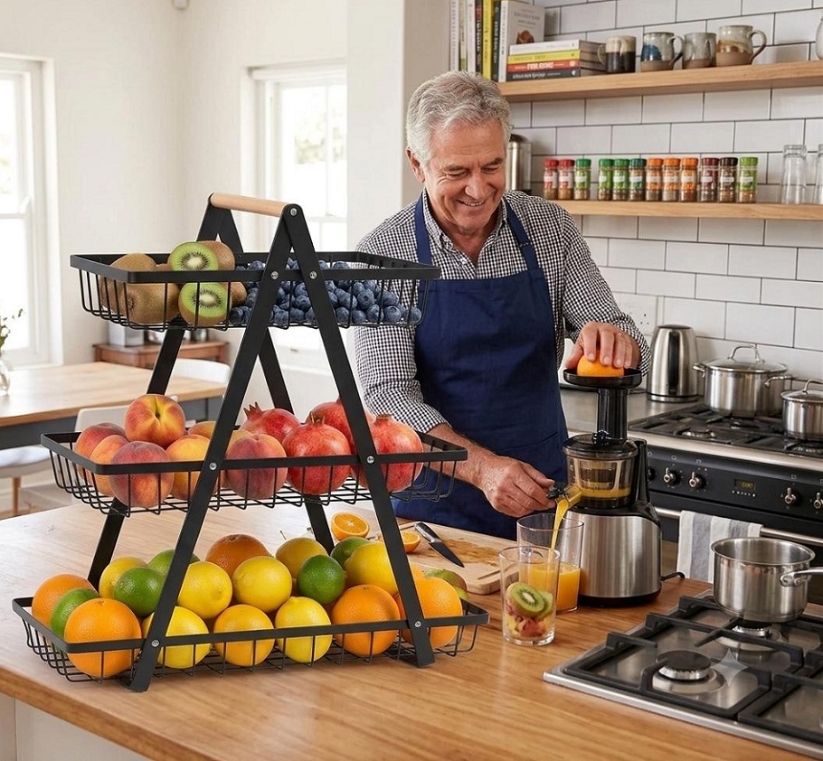FRUTERO DE COCINA DESMONTABLE DE 3 NIVELES DE METAL - 2