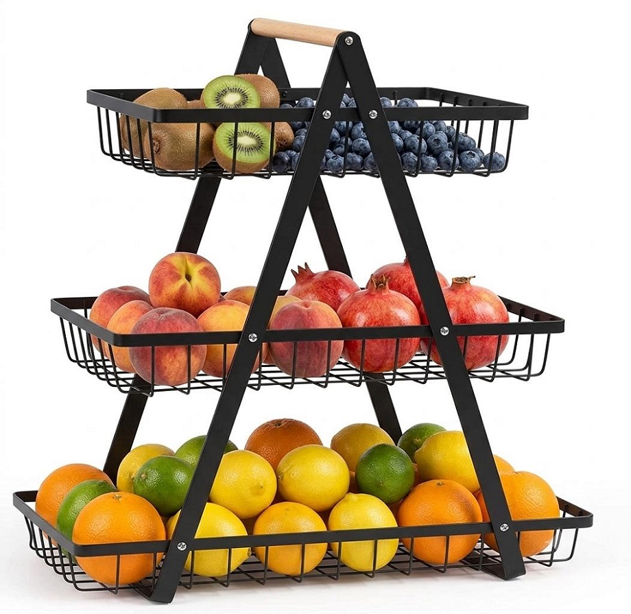FRUTERO DE COCINA DESMONTABLE DE 3 NIVELES DE METAL - 5
