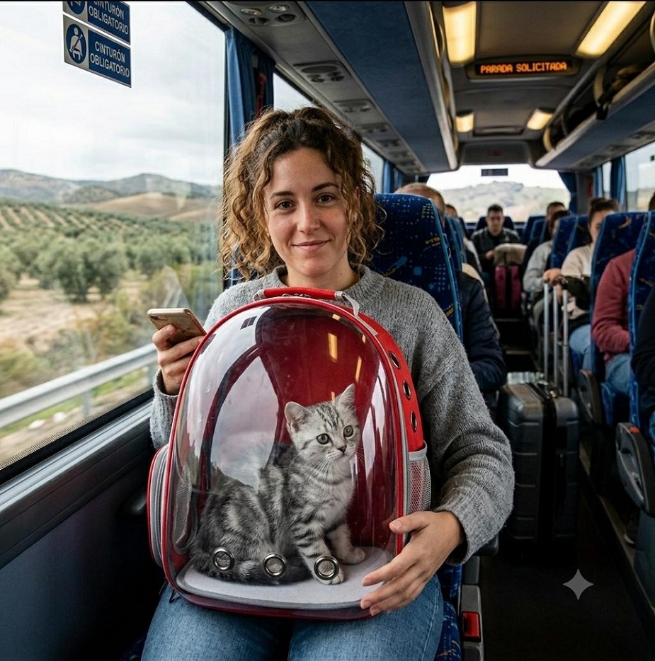 TRANSPORTARTADORA PARA GATO PERRO-MASCOTAS. COLOR ROJO - 3