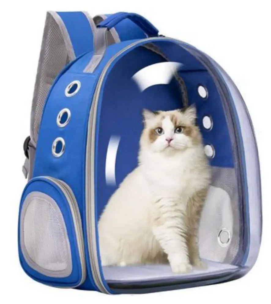 MOCHILA TRANSPORTARTADORA PARA GATO PERRO-MASCOTAS, NEGRO - 7