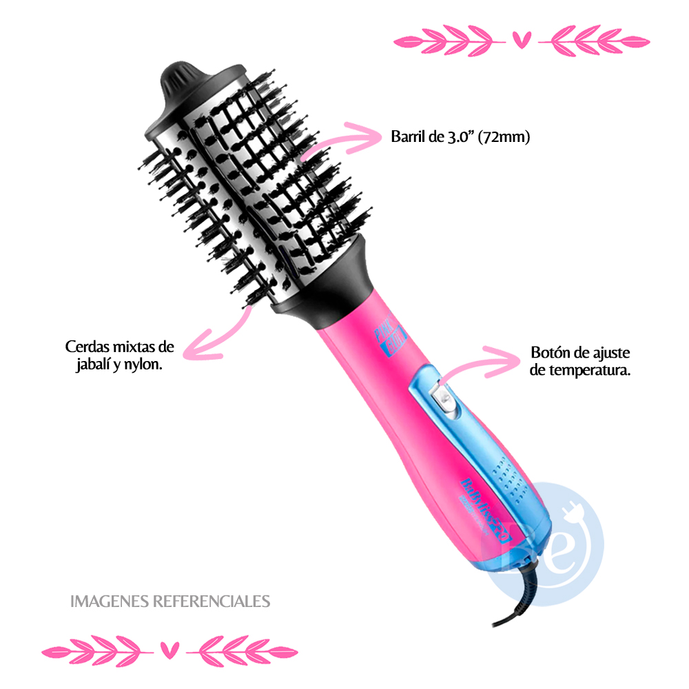 CEPILLO ELÉCTRICO BABYLISSPRO PINK GLOW BARRIL DE 72MM - BNTHBPGP300TPE - 2