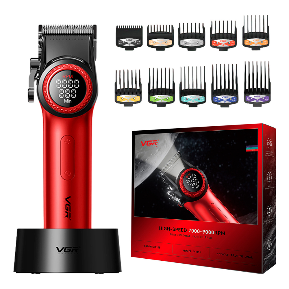 CORTADORA DE CABELLO VGR 9000 RPM V-001 ROJO - 2