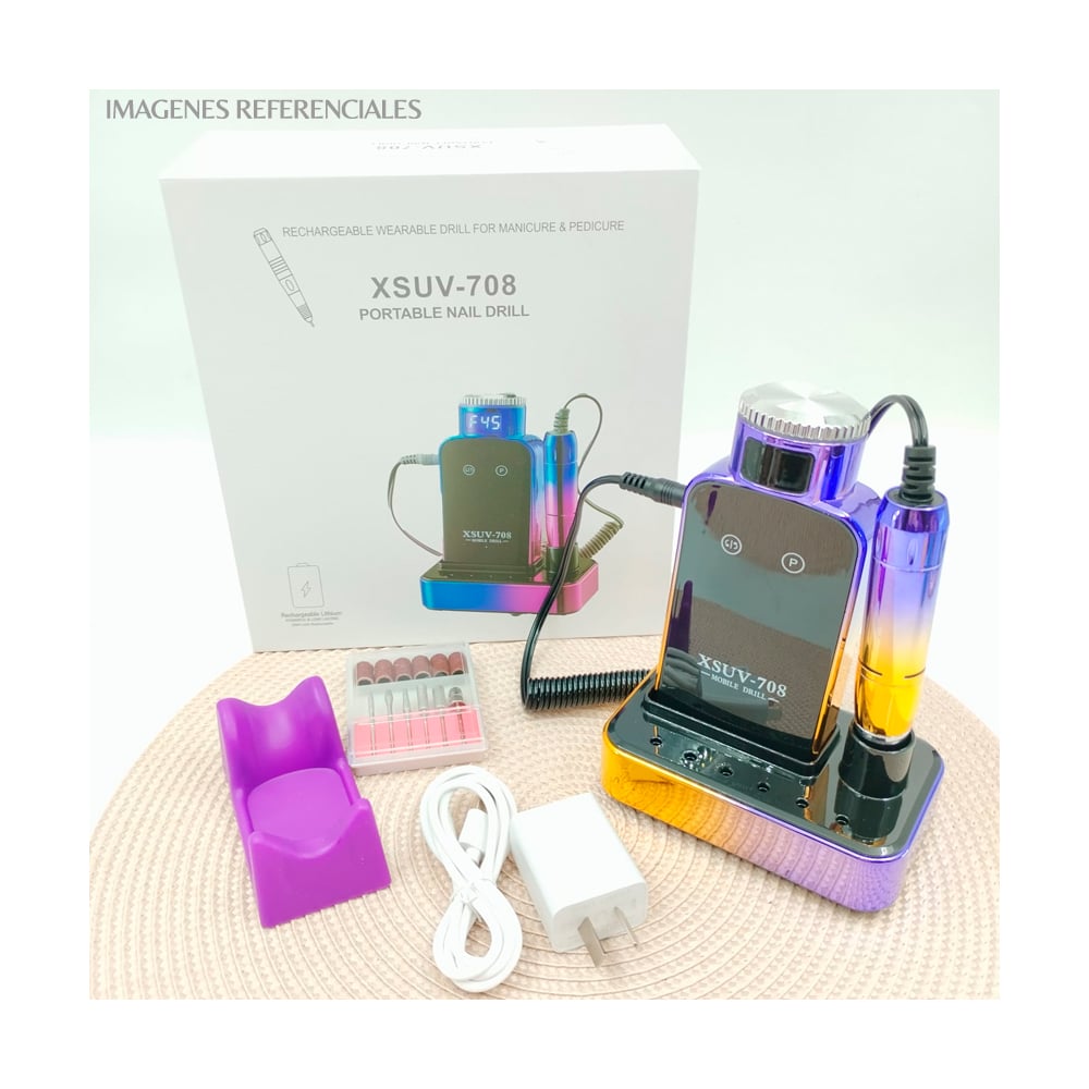 MÁQUINA TORNO DE UÑAS PORTÁTIL TORNASOLADO PARA MANICURA Y PEDICURA XSUV-708 - 4