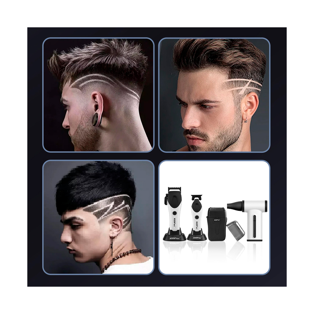 PACK BARBERO KOOFEX 4 EN 1 CORTADORA, TRIMMER, SHAVER Y VENTILADOR TURBO DE 13000 RPM - 4