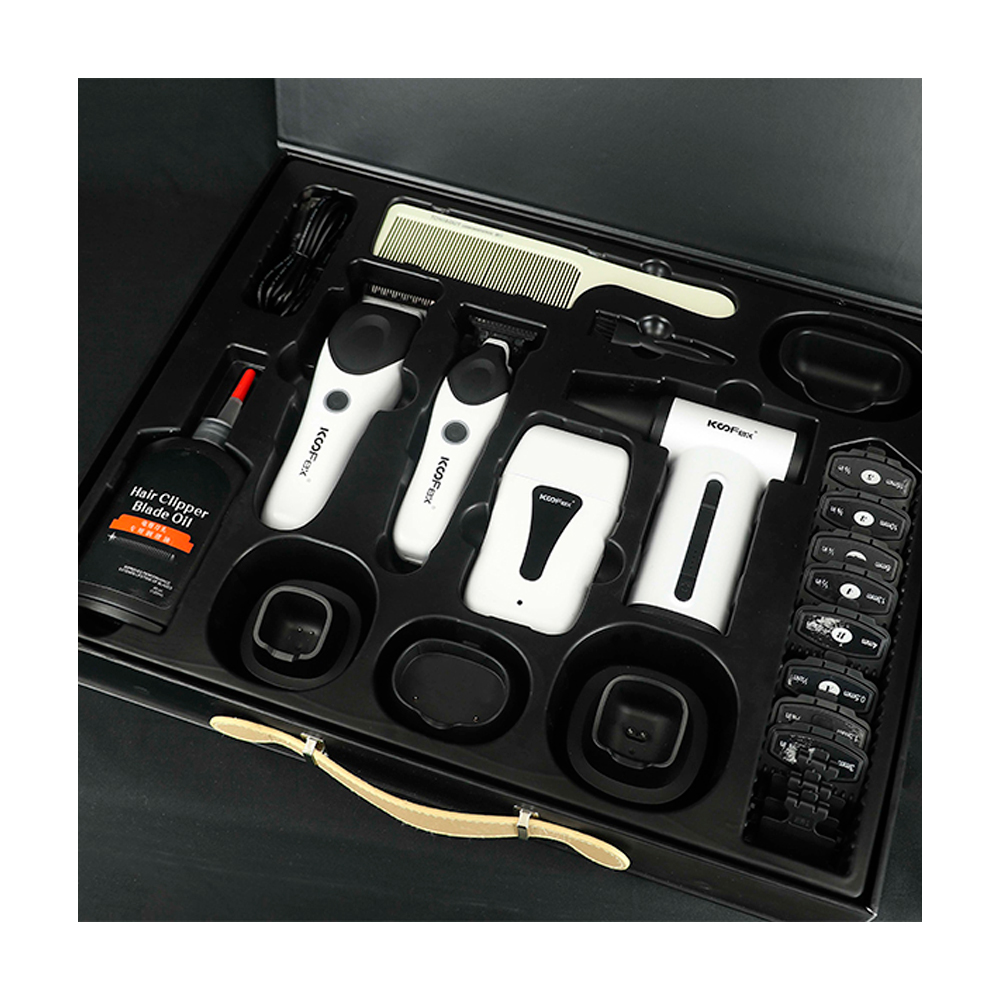 PACK BARBERO KOOFEX 4 EN 1 CORTADORA, TRIMMER, SHAVER Y VENTILADOR TURBO DE 13000 RPM - 7
