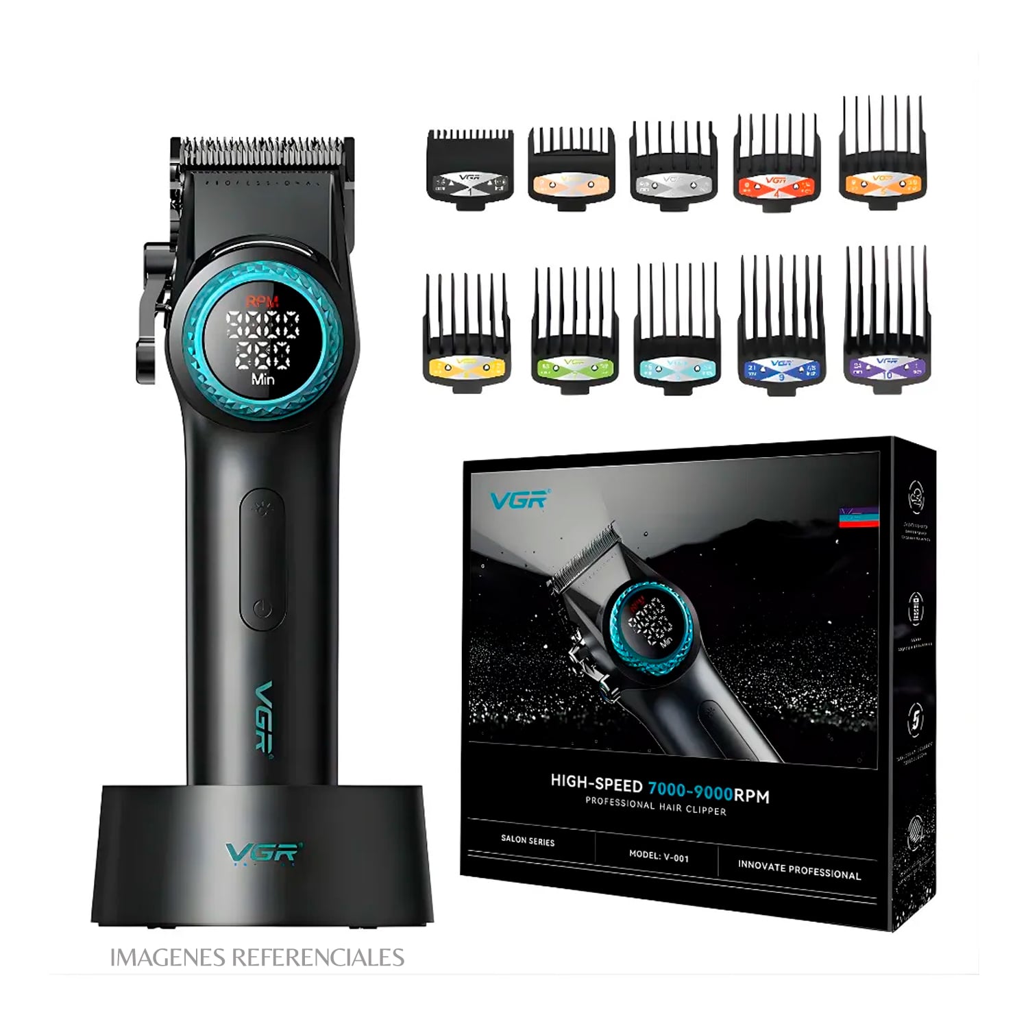 PACK BARBERO VGR CORTADORA V-001 Y TRIMMER V-977 COLOR NEGRO - 2