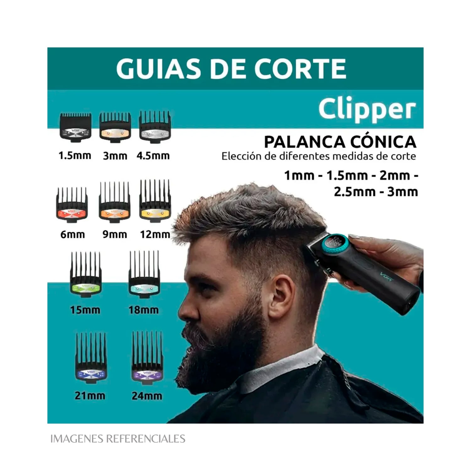 PACK BARBERO VGR CORTADORA V-001 Y TRIMMER V-977 COLOR NEGRO - 4