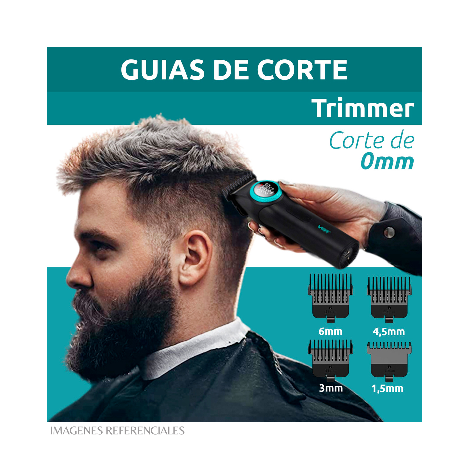 PACK BARBERO VGR CORTADORA V-001 Y TRIMMER V-977 COLOR ROJO - 8