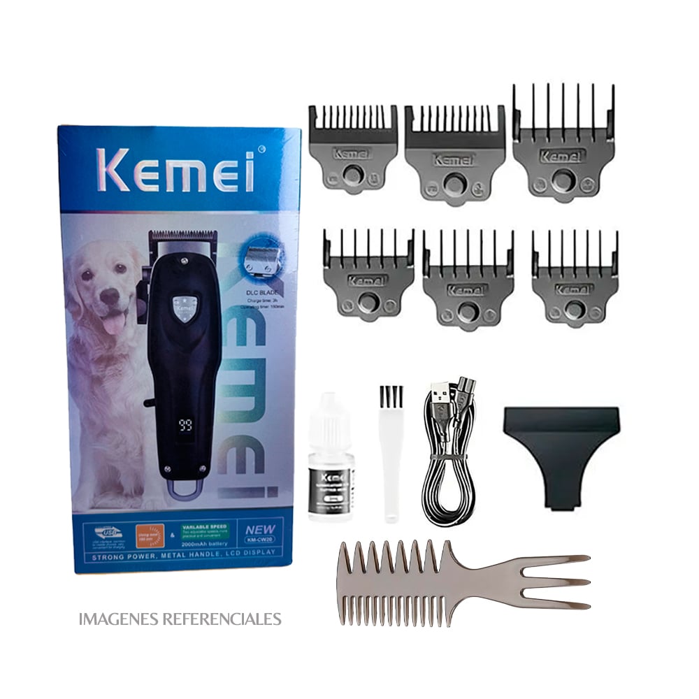 MÁQUINA CORTAPELO KEMEI PARA MASCOTAS INALÁMBRICA KM-CW20 - 2