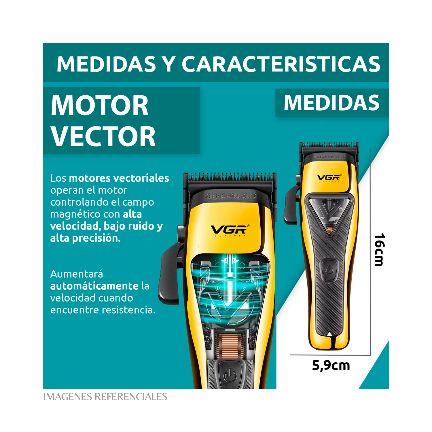 PACK CORTADORA VGR V-015 9000 RPM Y KIT DE ACCESORIOS (TIJERAS, BOTAPELO Y NAVAJA) - 9