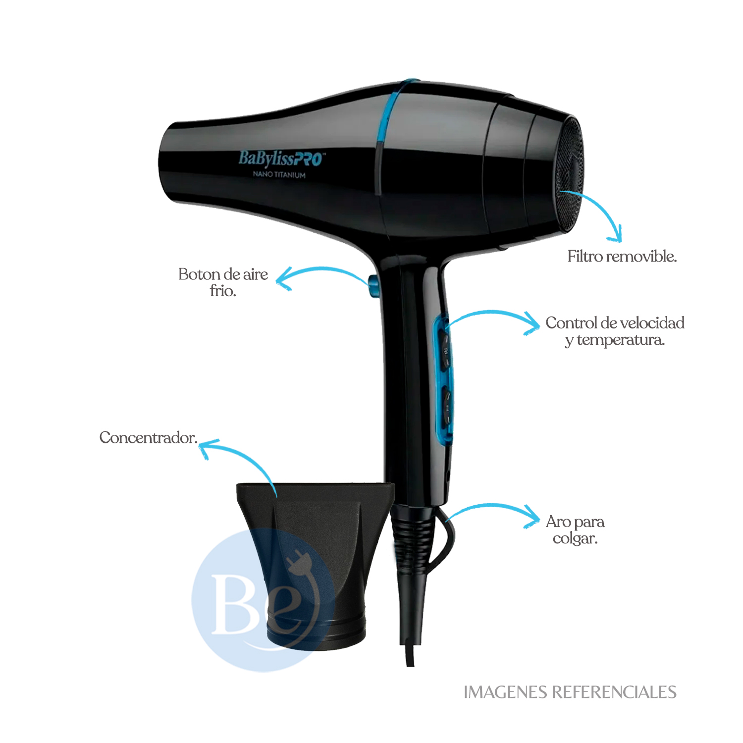 PACK BABYLISSPRO BLACK BLUE PLANCHA IÓNICA Y SECADORA - BBLPP4PE - 4