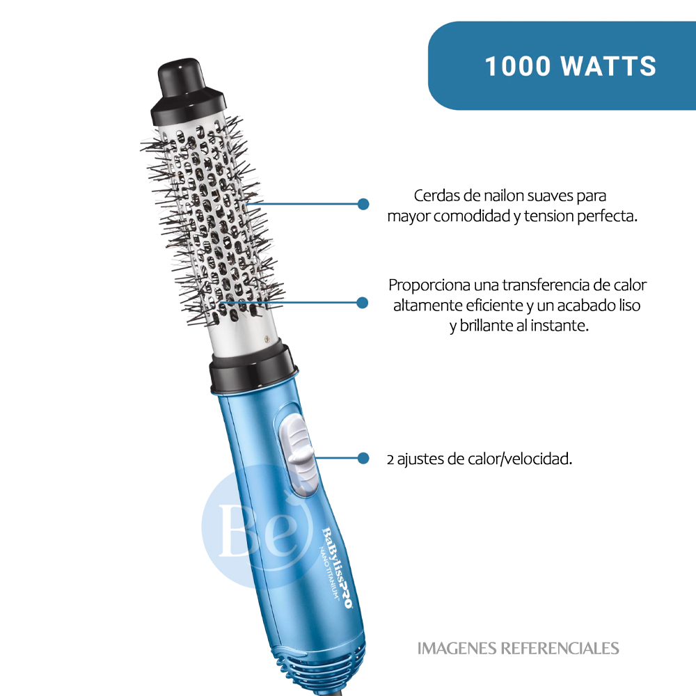 CEPILLO DE AIRE BABYLISSPRO CON CERDAS SUAVES POTENCIA 1000 WATTS - BNT21000PE - 3