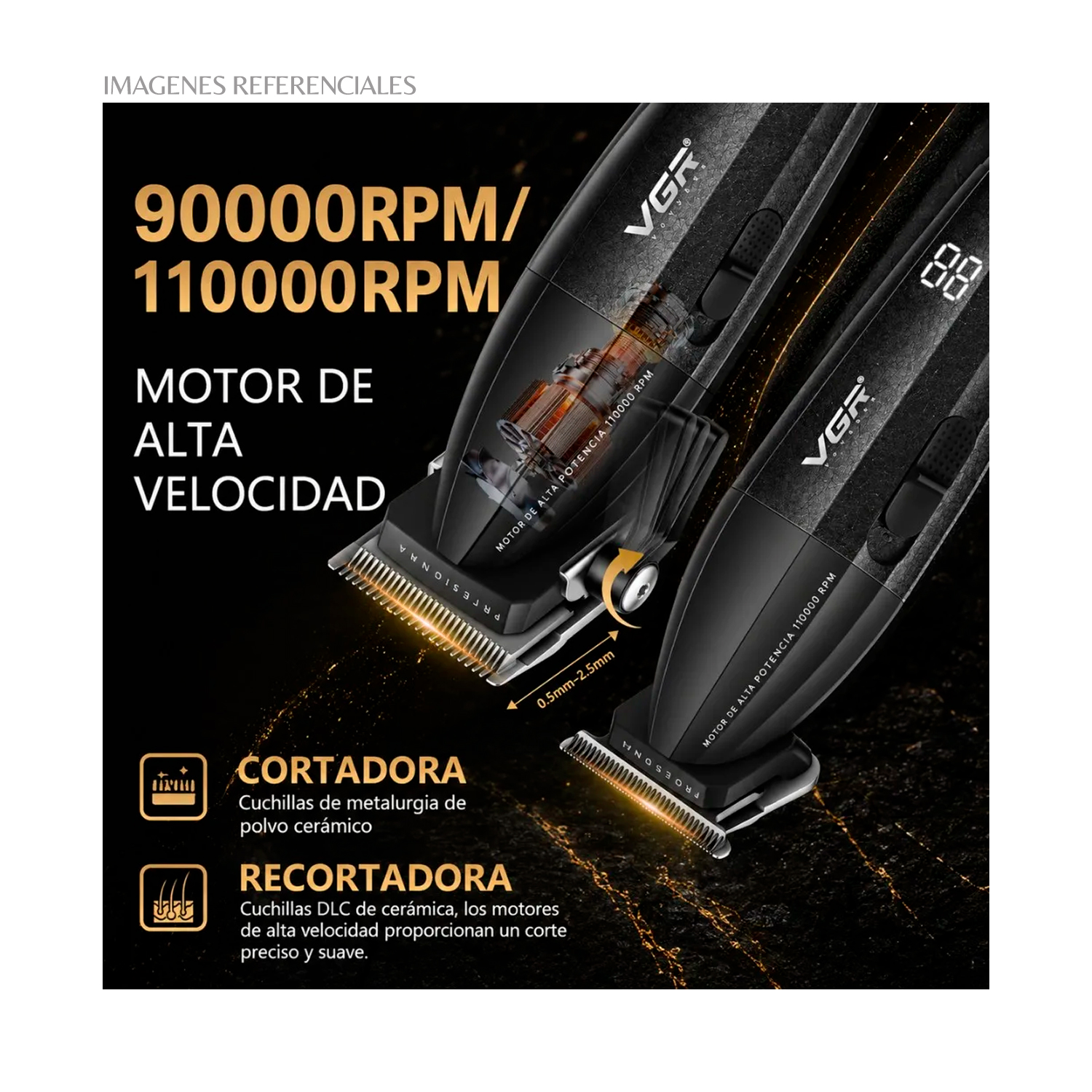 PACK BARBERO VGR CLIPPER, TRIMMER, SHAVER Y SECADORA EN MALETÍN V-640S4 - 4