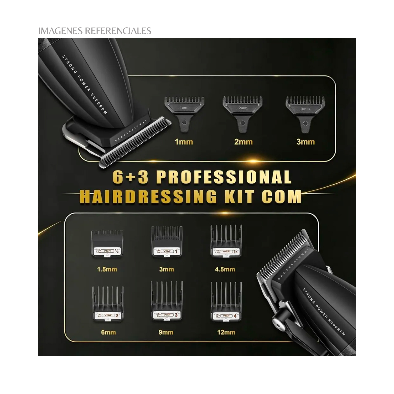 PACK BARBERO VGR CLIPPER, TRIMMER, SHAVER Y SECADORA EN MALETÍN V-640S4 - 8