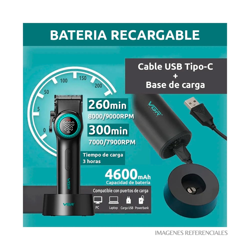 PACK BARBERO VGR PROFESIONAL CLIPPER Y TRIMMER V-001PROYV-977 - 4