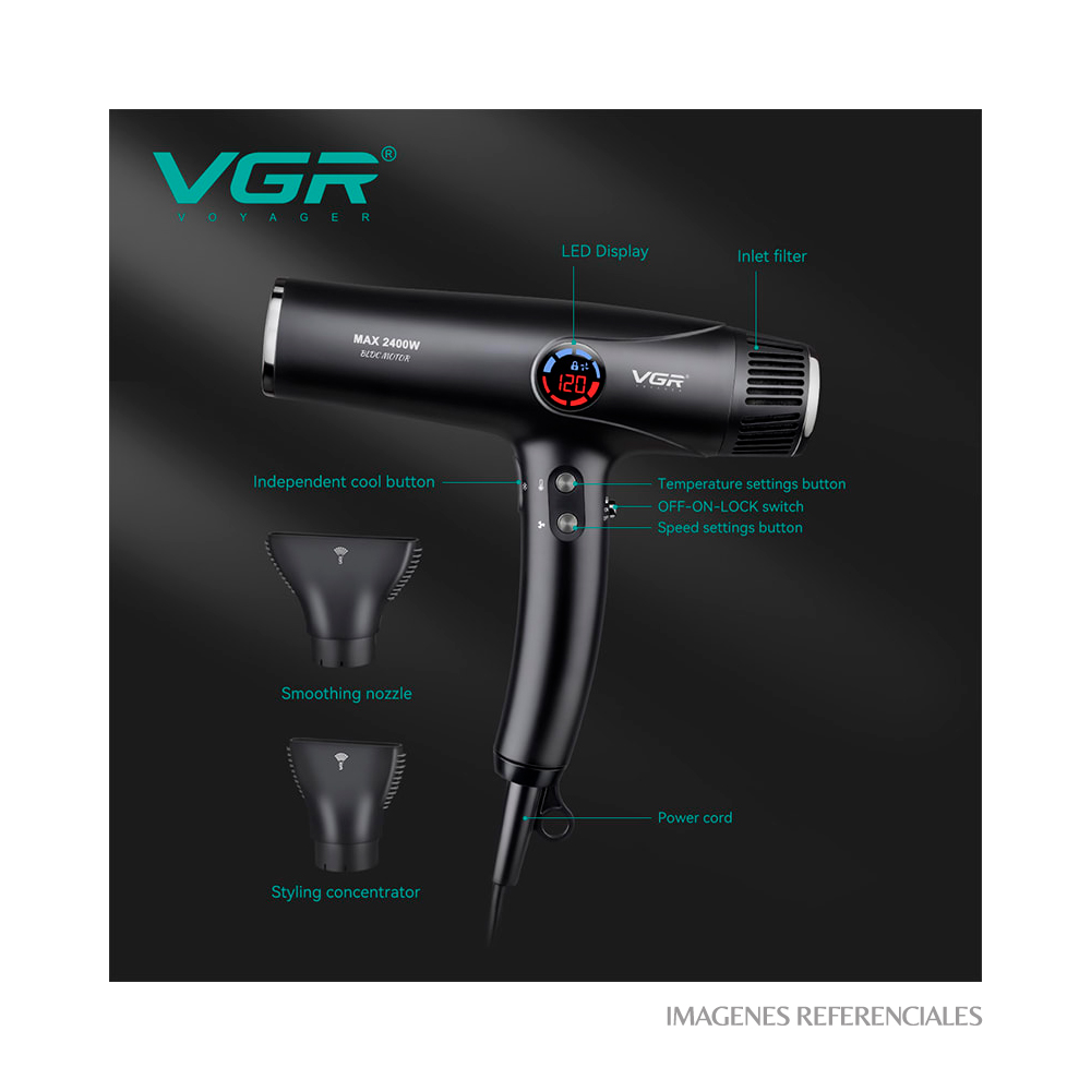 SECADOR VGR PROFESIONAL MOTOR BLDC Y PANTALLA LED V-469 - 4