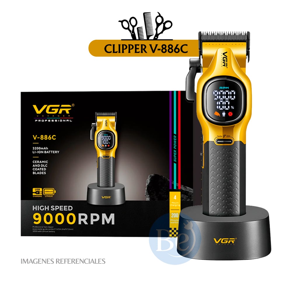 CORTADORA DE CABELLO VGR LED INALÁMBRICA V-886C - 1