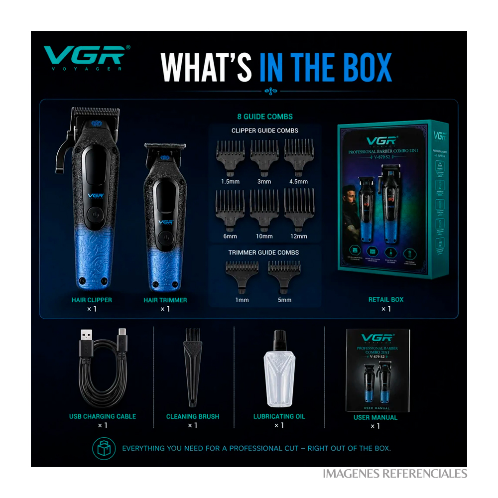 PACK BARBERO VGR 2 EN 1 DE 7500RPM V-879 S2 - 5