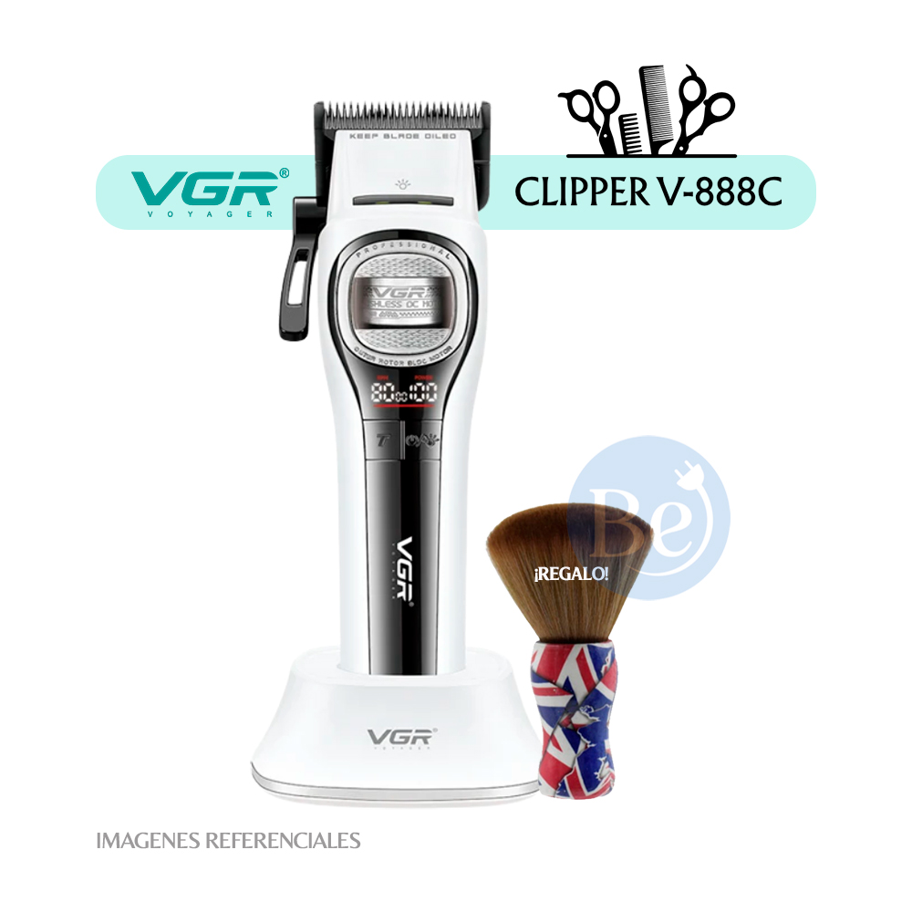 CORTADORA DE CABELLO VGR CON MOTOR ROTATIVO EXTERNO V-888C BLANCO - 1