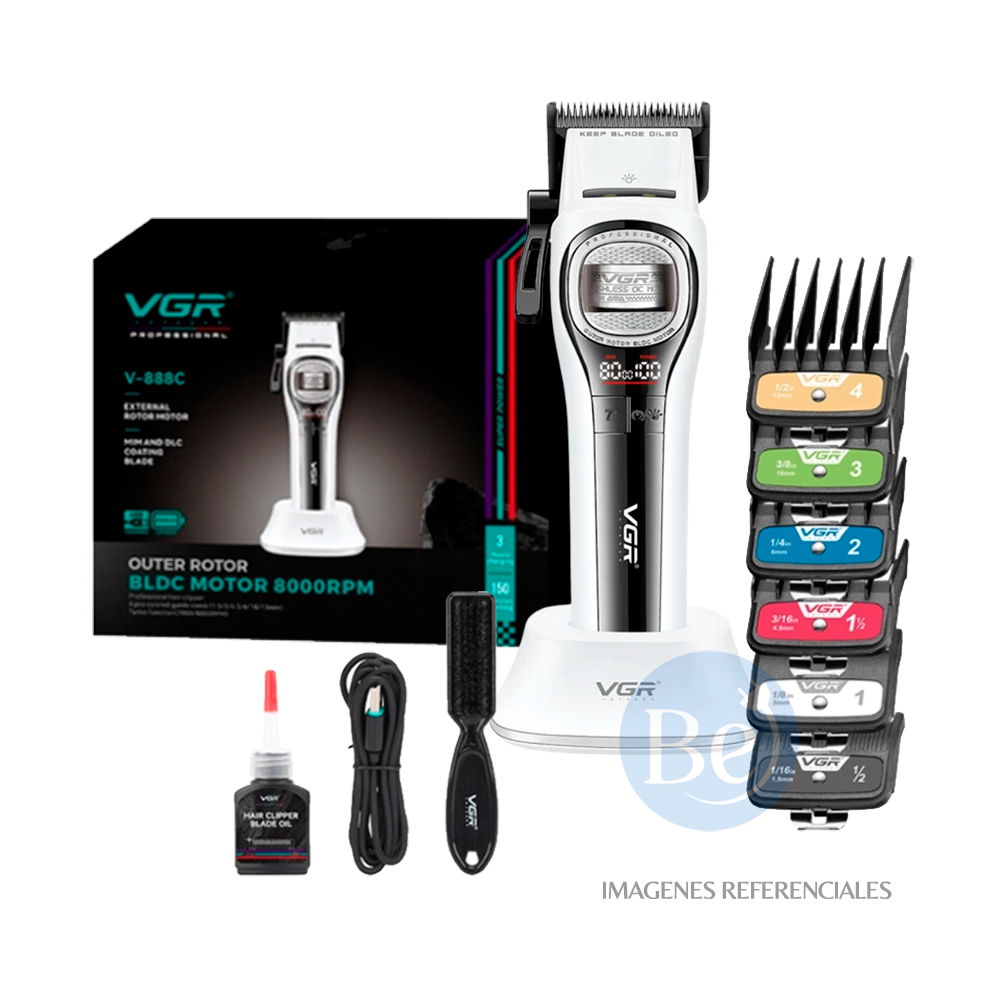 CORTADORA DE CABELLO VGR CON MOTOR ROTATIVO EXTERNO V-888C BLANCO - 2