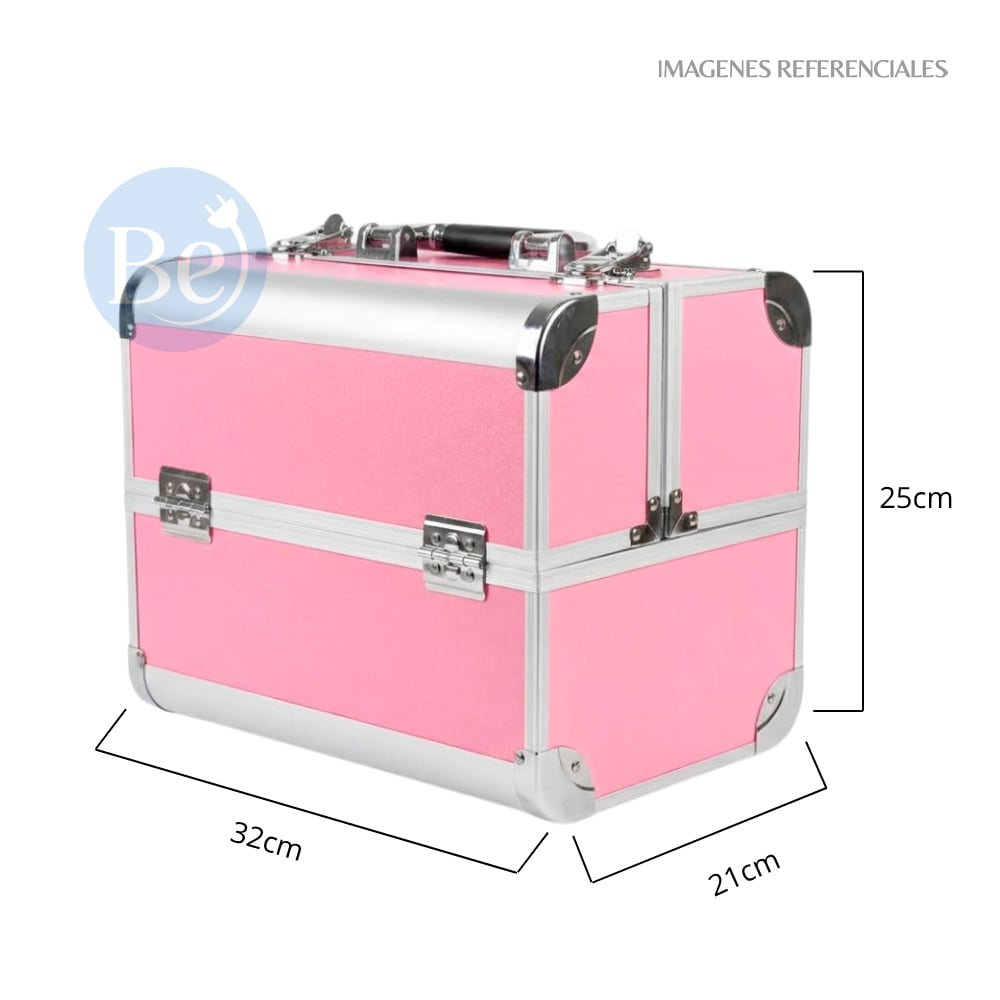 MALETÍN PROFESIONAL PARA MAQUILLAJE Y BELLEZA – ROSA - 2