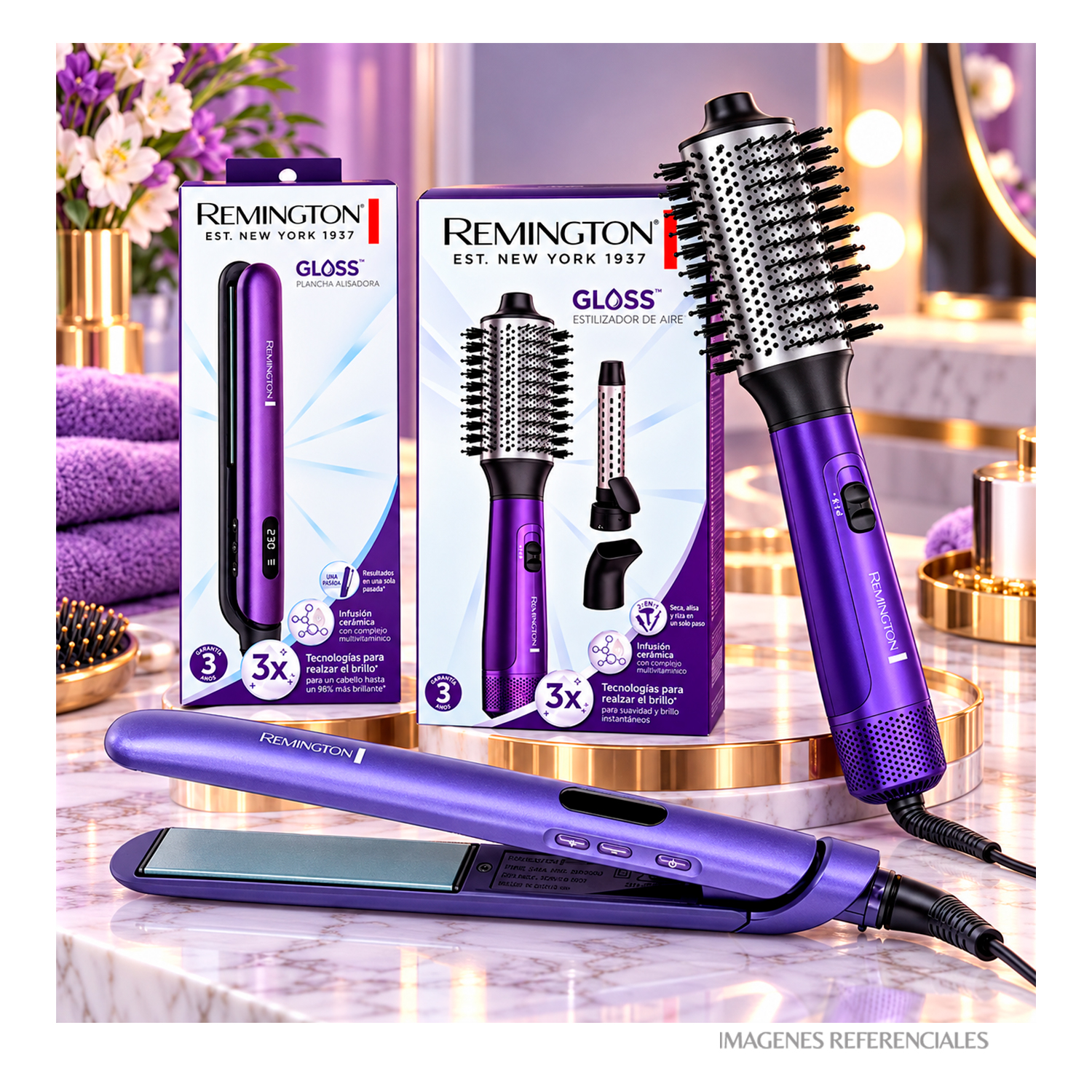 COMBO REMINGTON GLOSS ALISADORA S9350 Y CEPILLO ESTILIZADOR AS9350 - 6