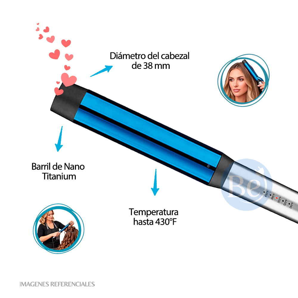 RIZADOR BABYLISSPRO NANO TITANIUM BNTW150C DE 38MM - 2