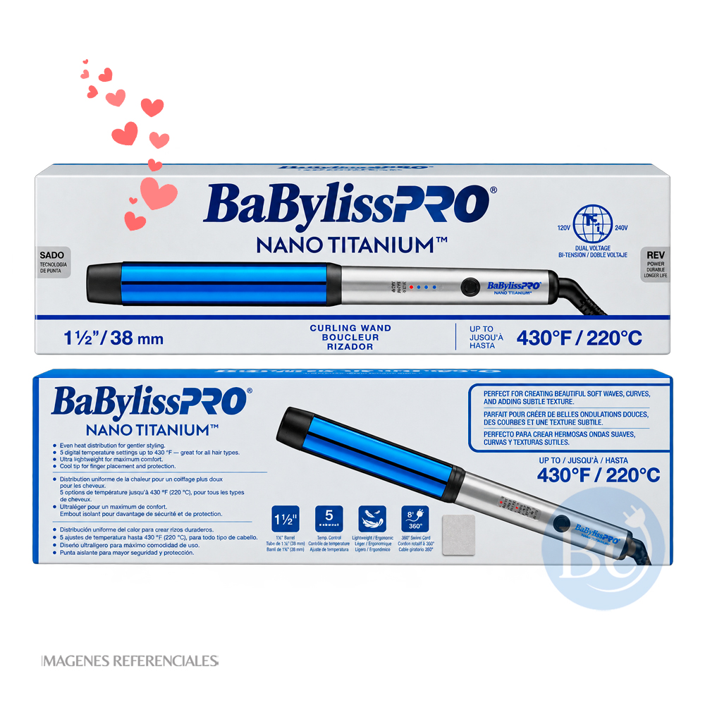 RIZADOR BABYLISSPRO NANO TITANIUM BNTW150C DE 38MM - 4