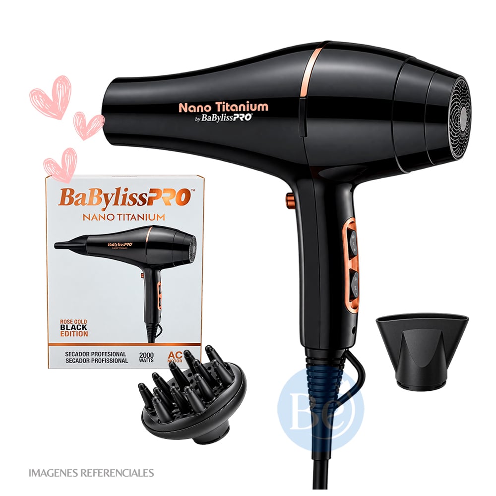SECADORA BABYLISSPRO ROSE GOLD BLACK B6176PE DE 2000 W - 1