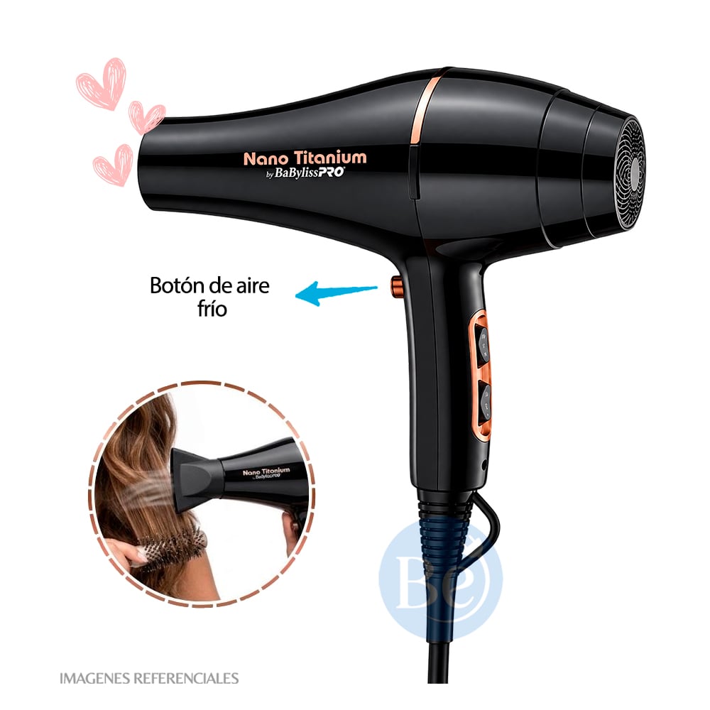 SECADORA BABYLISSPRO ROSE GOLD BLACK B6176PE DE 2000 W - 2