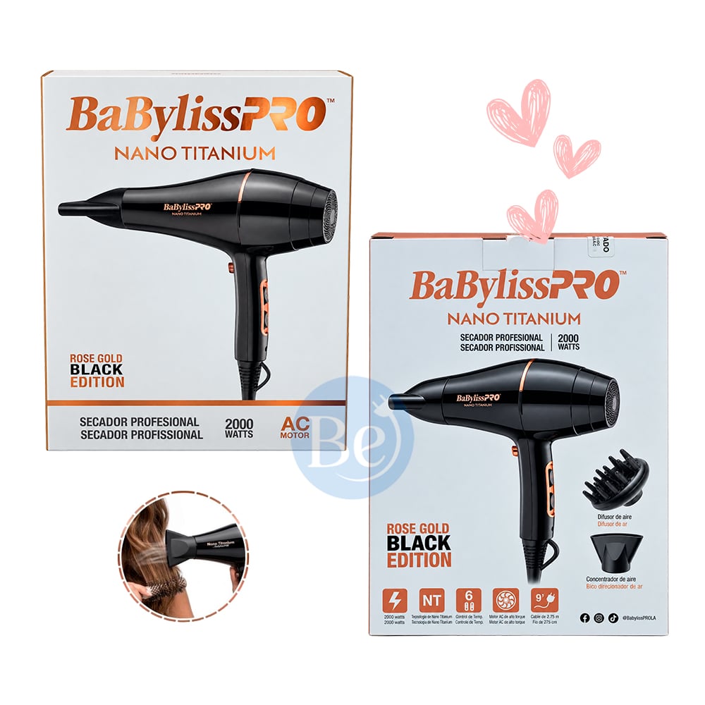SECADORA BABYLISSPRO ROSE GOLD BLACK B6176PE DE 2000 W - 4