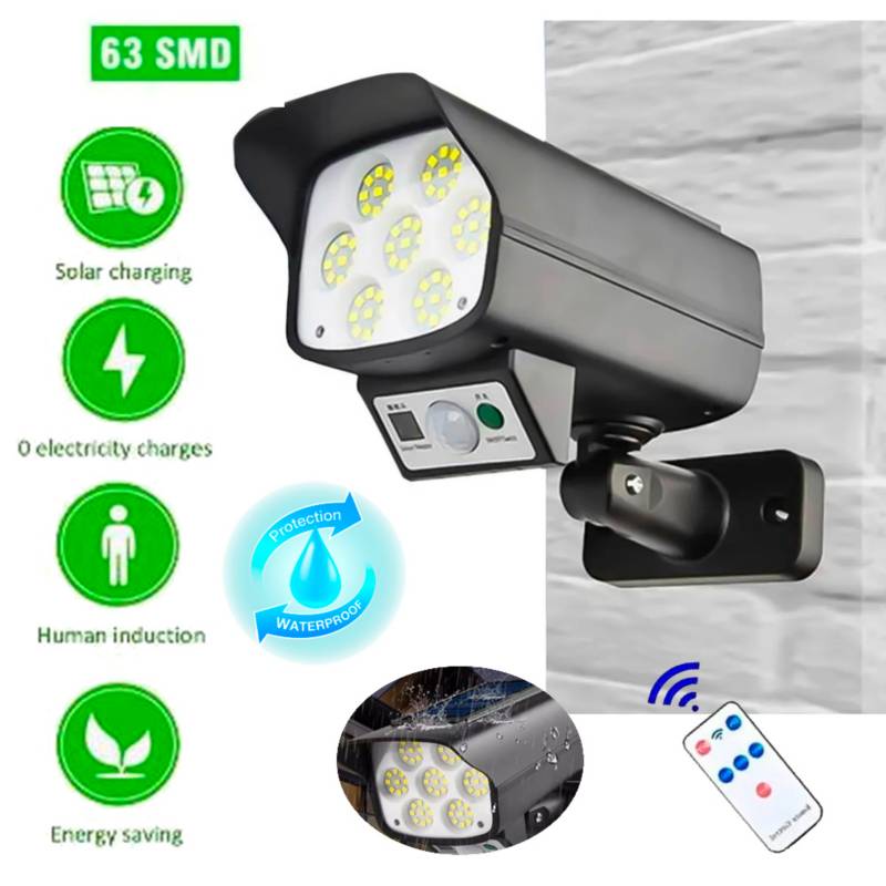 LÁMPARA SOLAR FORMA CÁMARA DE SEGURIDAD SENSOR DE MOVIMIENTO. - 3