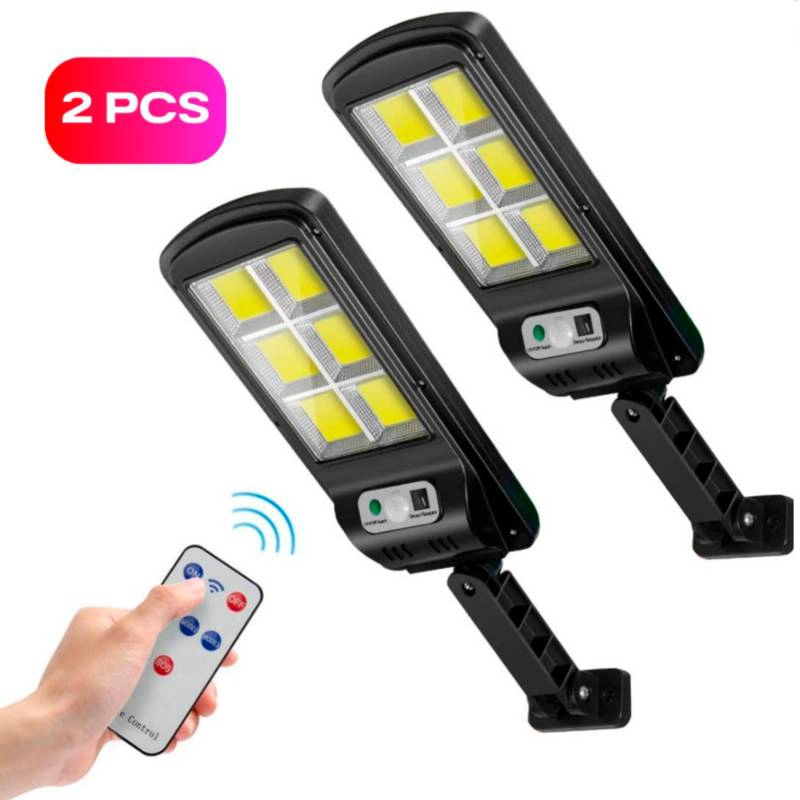 LÁMPARA SOLAR EXTERIOR DOBLES ILUMINACIÒN LED CONTROL - 1