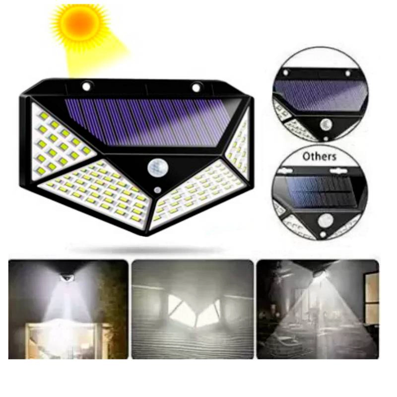 LÁMPARA BK-100 SOLAR CON SENSOR MOVIMIENTO EXTERIOR ILUMINACION LED - 1