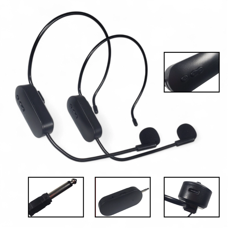 MICRÓFONOS INALÁMBRICO DIADEMA RECARGABLES STREAMING CLASES PRESENTACIONES AY-102 - 6