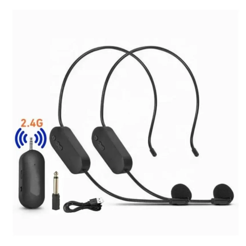MICRÓFONOS INALÁMBRICO DIADEMA RECARGABLES STREAMING CLASES PRESENTACIONES AY-102 - 7