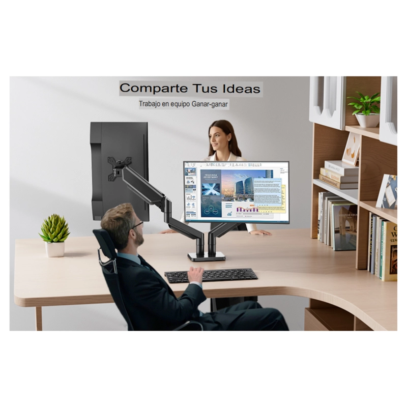 SOPORTE DE MONITOR DUAL 2 PANTALLAS BRAZOS ARTICULADO 13 A 32 PULGADAS ZJ-K7901 - 7