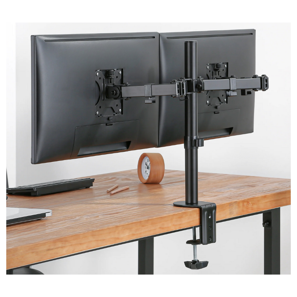 SOPORTE RACK BASE DE MONITOR DUAL 2 PANTALLAS MONITORES BRAZOS ARTICULADO 13 A 32 PULGADAS Z022 - 2