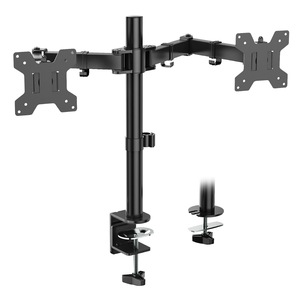 SOPORTE RACK BASE DE MONITOR DUAL 2 PANTALLAS MONITORES BRAZOS ARTICULADO 13 A 32 PULGADAS Z022 - 3