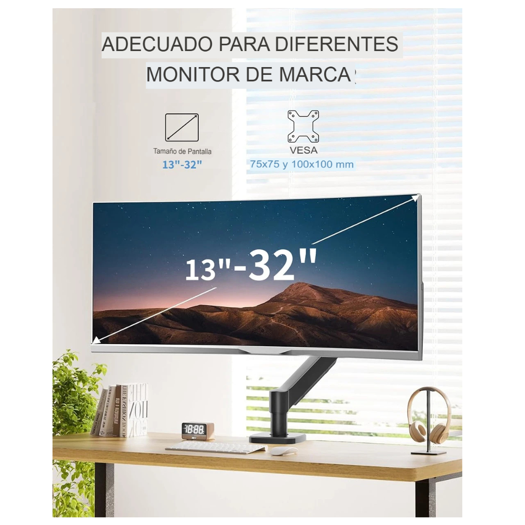 RACK SOPORTE DE MESA PARA MONITOR 17 A 30 BRAZO ARTICULADO ZJ-K7900 - 6