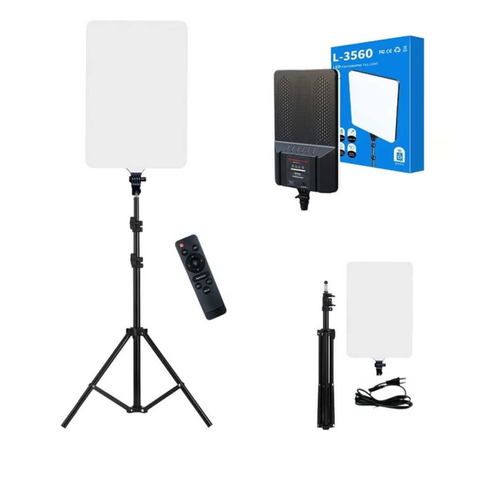 PANEL DE LUZ LED PARA FOTOGRAFÍA Y VIDEO CON TRIPODE L-3560 - 1