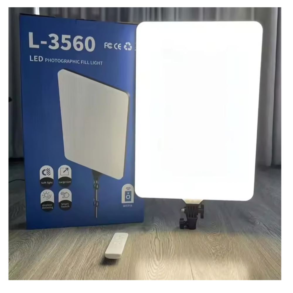 PANEL DE LUZ LED PARA FOTOGRAFÍA Y VIDEO CON TRIPODE L-3560 - 3