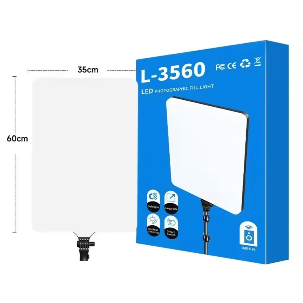 PANEL DE LUZ LED PARA FOTOGRAFÍA Y VIDEO CON TRIPODE L-3560 - 5