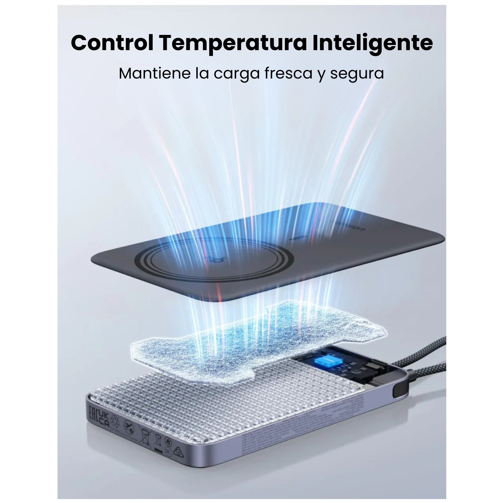 POWER BANK UGREEN 30W CARGADOR INALÁMBRICO QI2 MAGFLOW DE 15W UGREEN  75982B PARA IPHONE SAMSUNG - 5