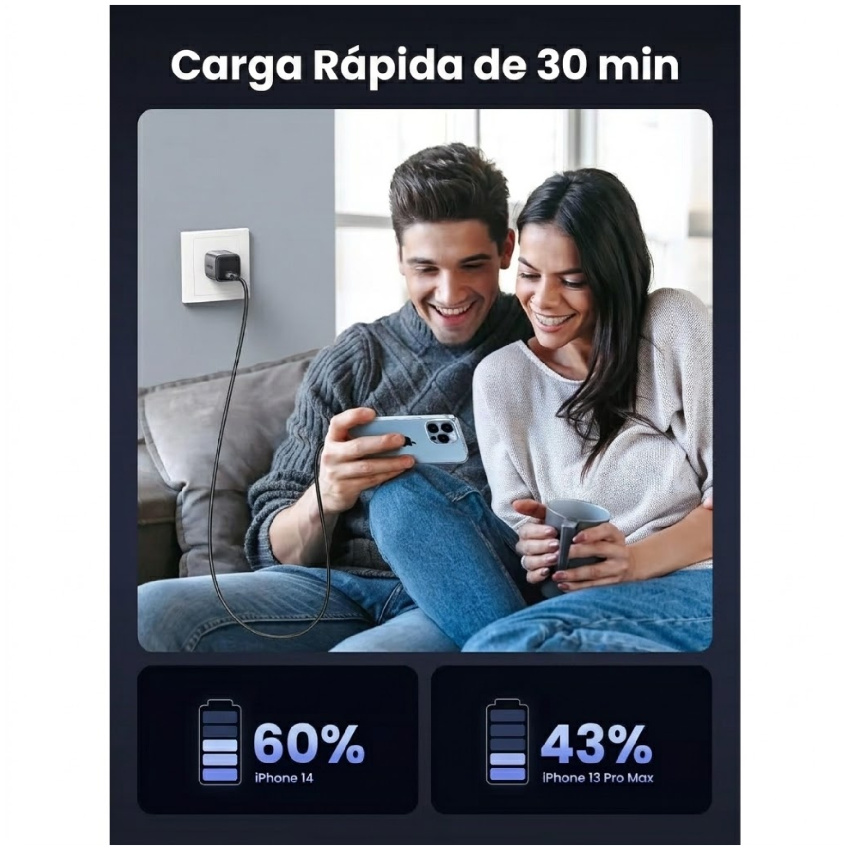 CARGADOR UGREEN TYPE C 25W GAN PD CARGA RAPIDA UGREEN X517 - 75955 PARA IPAD XIAOMI SAMSUNG OPPO - 5