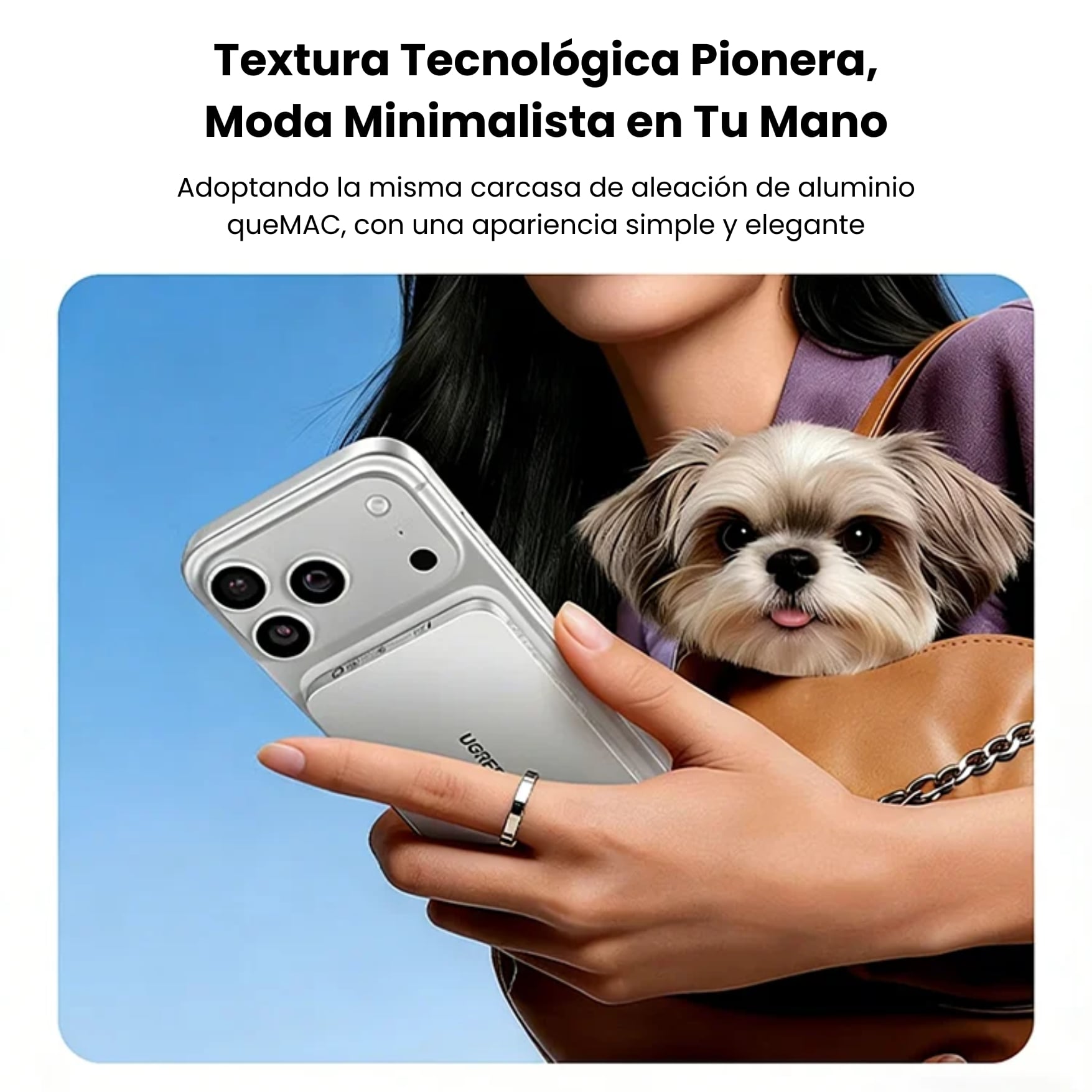 POWER BANK UGREEN MAGFLOW AIR QI2 15W ULTRADELGADO 5000MAH 20W COMPATIBLE CON MAGSAFE PARA IPHONE - 4