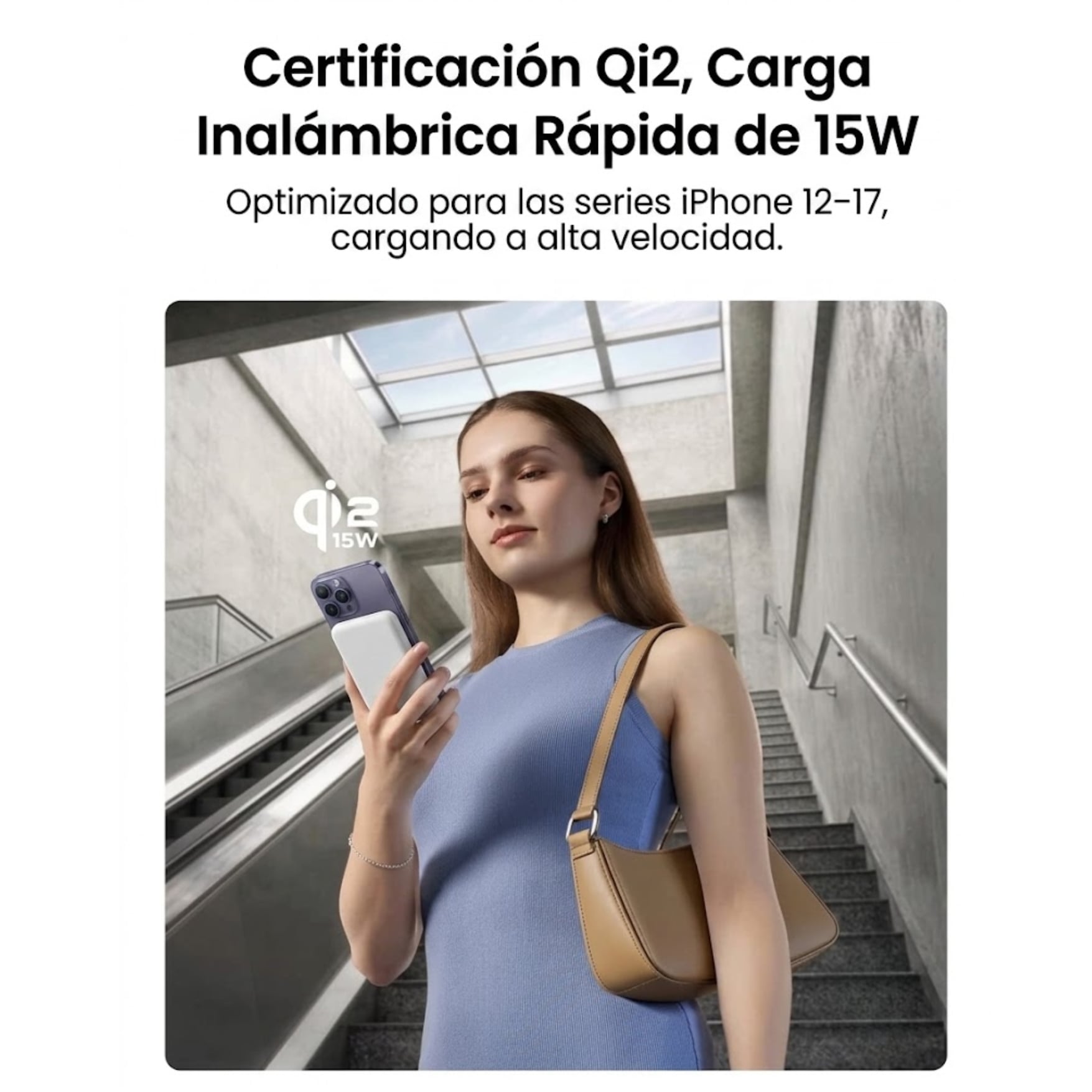 POWER BANK UGREEN MAGFLOW AIR QI2 15W ULTRADELGADO 5000MAH 20W COMPATIBLE CON MAGSAFE PARA IPHONE - 6
